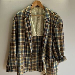 CARLO ERLINI Plaid Blazer Jacket